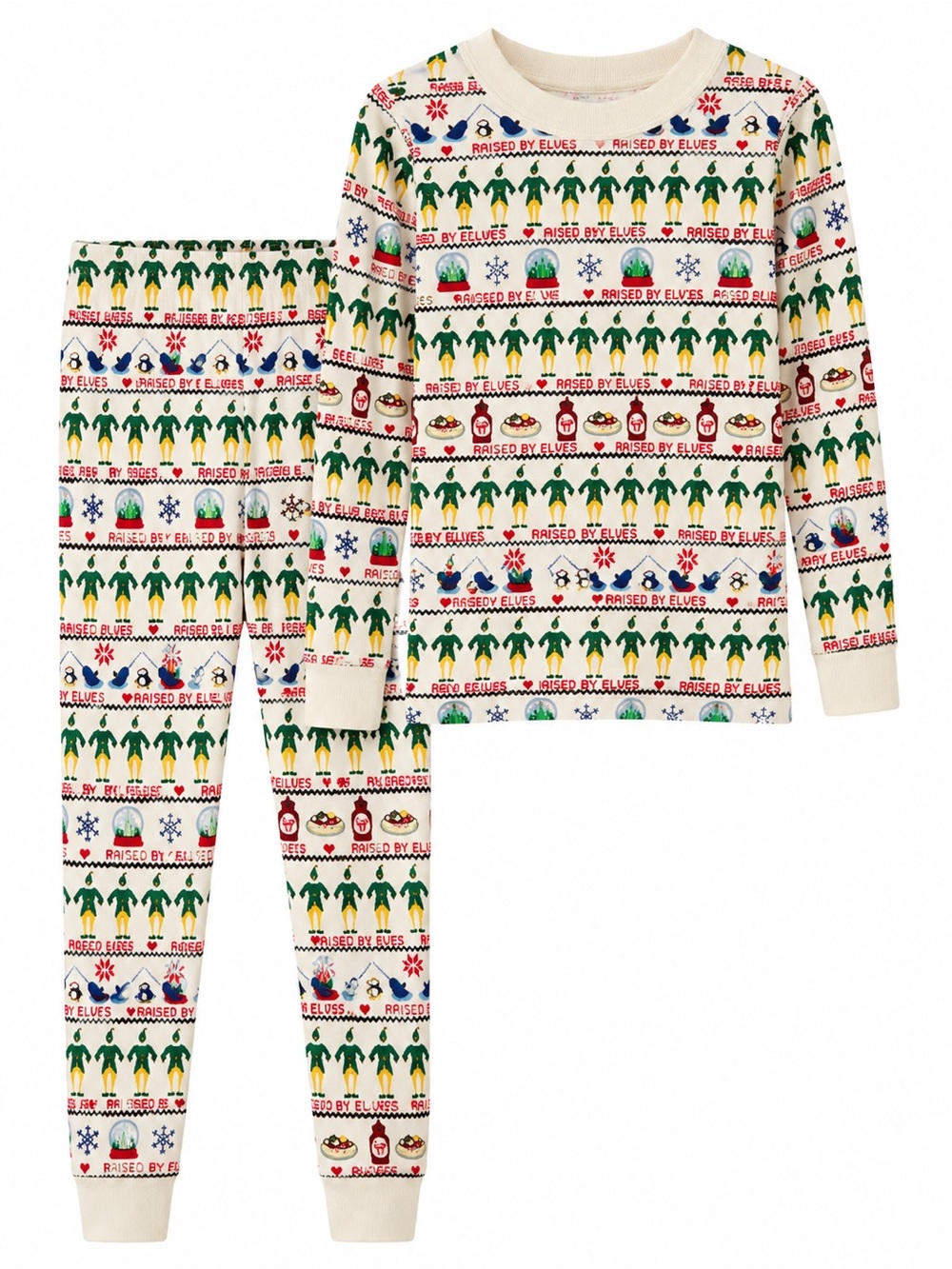 Hanna Andersson Cream Holiday Pajama Set Buddy the Elf